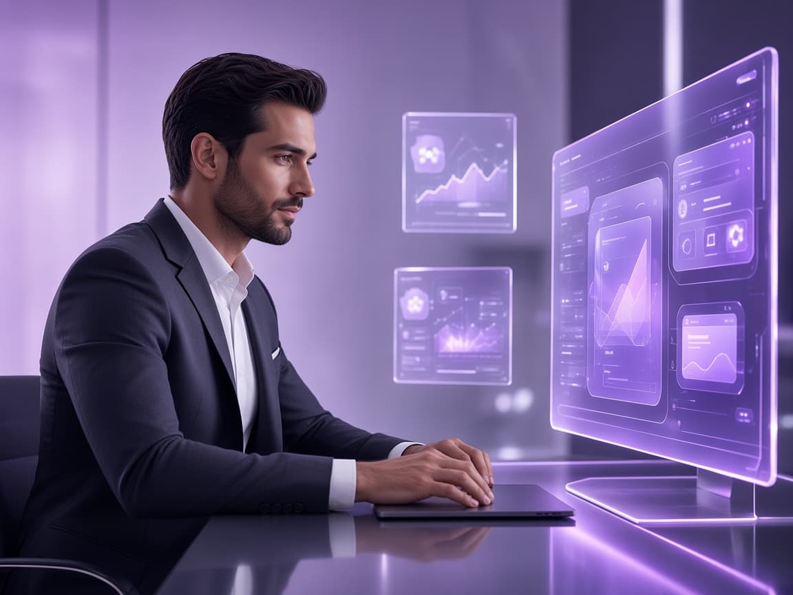 Interfaccia olografica di Lupo AI per il monitoraggio del mercato Forex